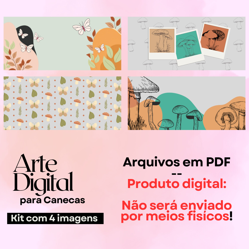 Arte digital para canecas - Cogumelos
