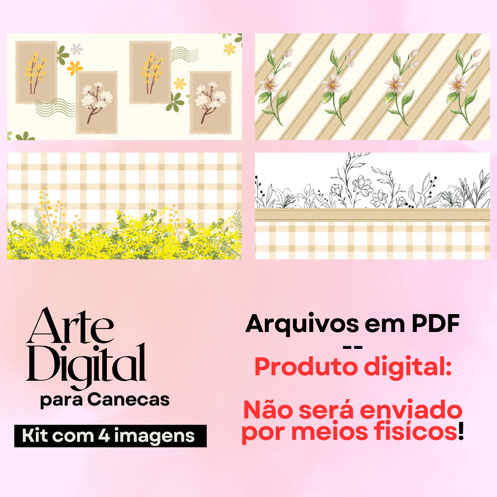 Arte digital para canecas - Floral