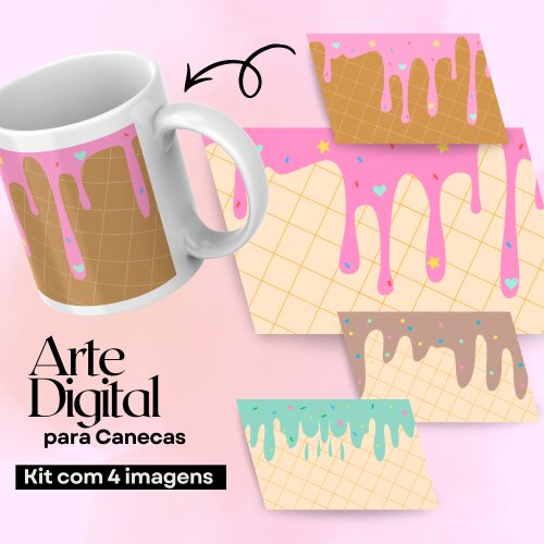 Arte digital para canecas - Casquinha de Sorvete