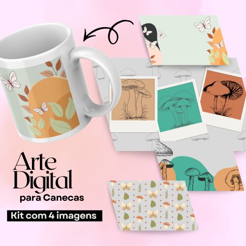 Arte digital para canecas - Cogumelos