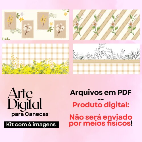 Arte digital para canecas - Floral