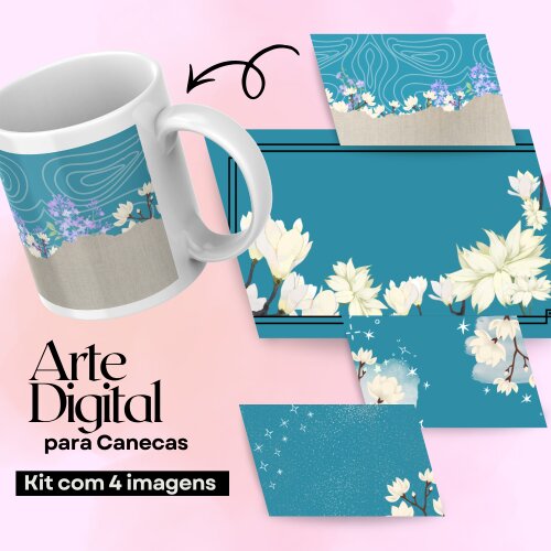 Arte digital para canecas - Magnólia