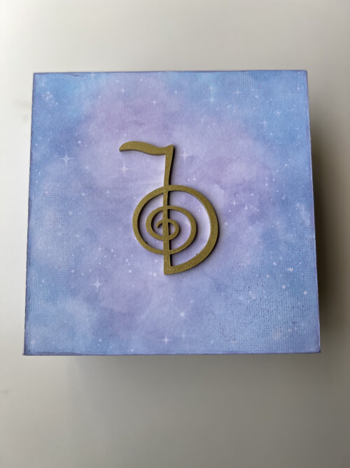 Caixa Reiki em MDF Decorada com Símbolos Reiki e Cho Ku Rei 20x2