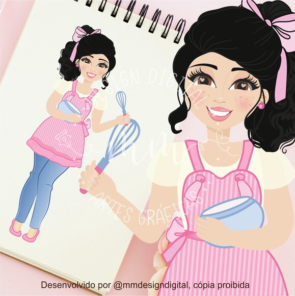 Mascote Confeiteira - Pronta Entrega - Identidade Visual