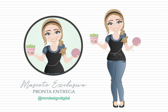 Mascote Pronta - Amigurumi | Corel e PNG