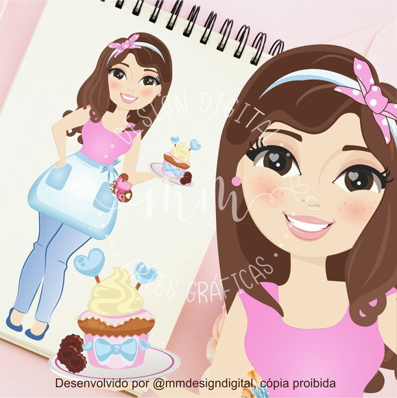Mascote Cupcake - Identidade Visual | Corel e PNG