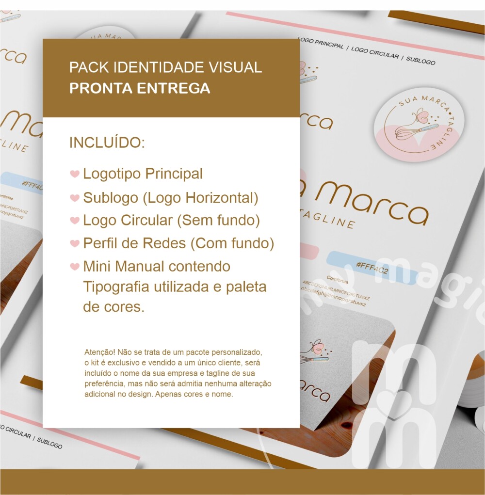 Kit Identidade Visual - Pronta Entrega - Confeiteira