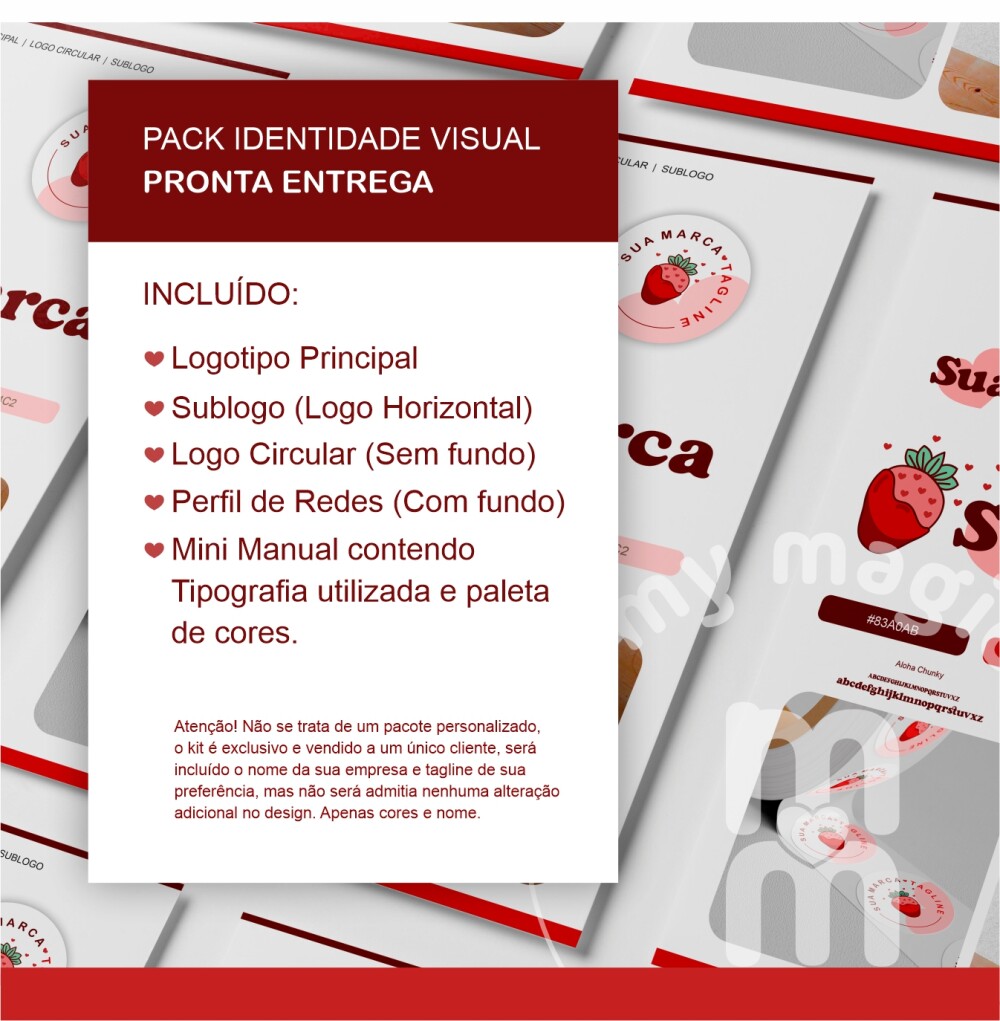 Kit Identidade Visual - Pronta Entrega - Morango I