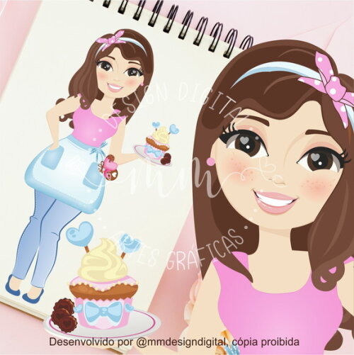 Mascote Cupcake - Identidade Visual | Corel e PNG