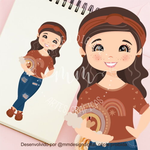 Mascotinha Boho Pronta -  Identidade Visual | Corel e PNG