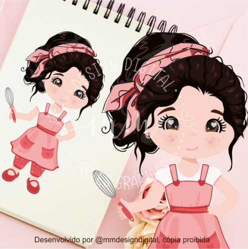 Mascotinha Confeiteira Pronta | Corel e PNG