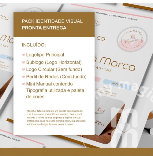 Kit Identidade Visual - Pronta Entrega - Confeiteira