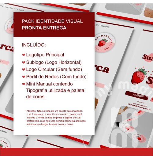 Kit Identidade Visual - Pronta Entrega - Morango I
