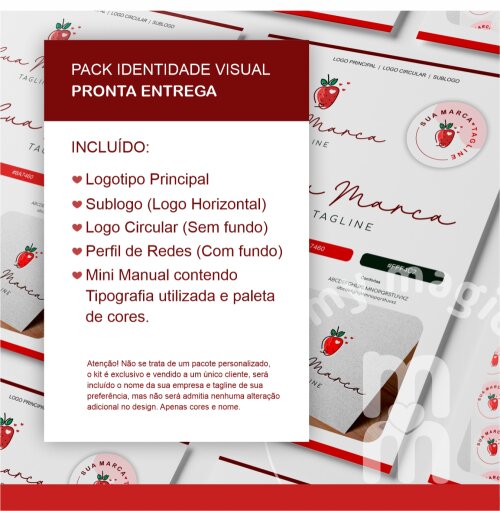 Kit Identidade Visual - Pronta Entrega - Morango II