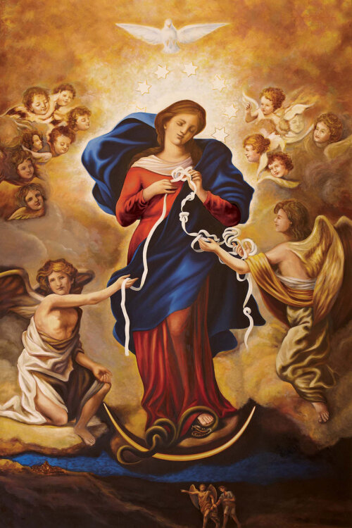 Quadro Nossa Senhora Desatadora dos Nós, 40x60cm Tela Canvas
