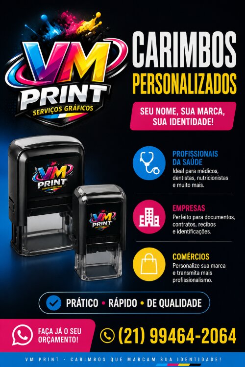 Carimbos Personalizados para Profissionais/Empresas/Comércio