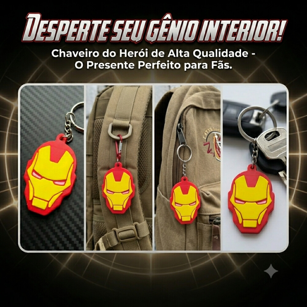 Chaveiro Geek Armadura de Ferro