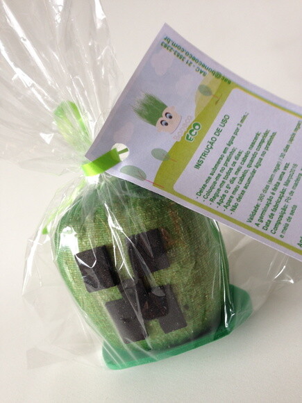 Minecraft Creeper Ecológico Cresce Graminha