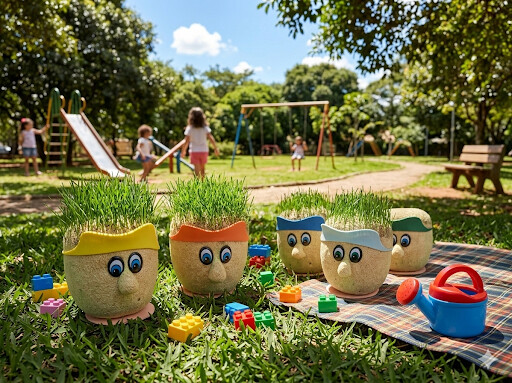 Lembrancinha Ecológica Menino Graminha
