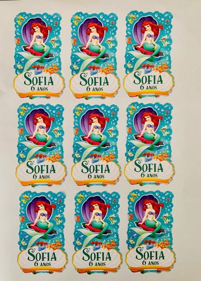 Adesivo Para Sacolinha Pequena Sereia