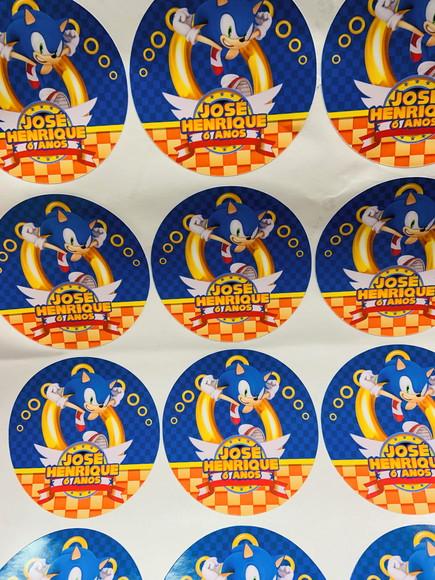 Adesivo para Sacolinha Sonic Redondo
