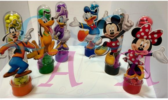 Aplique p tubete + rótulo Turma Mickey