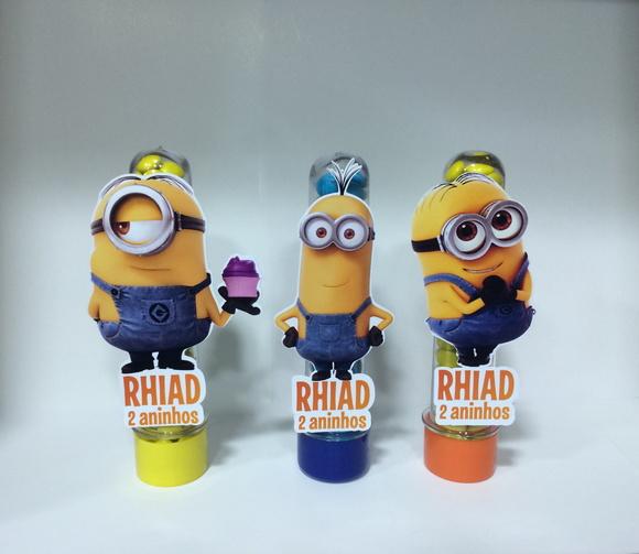 Aplique para Tubete Minions com Nome