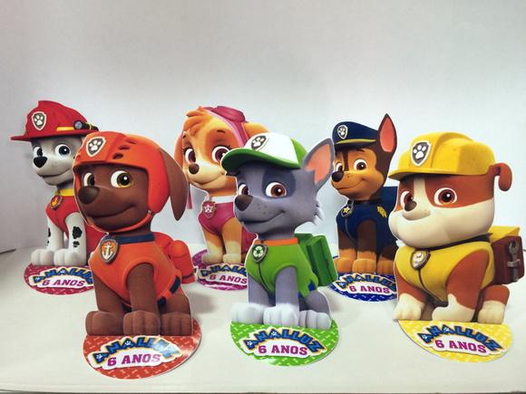 Aplique Patrulha Canina 3D - 9cm com nome