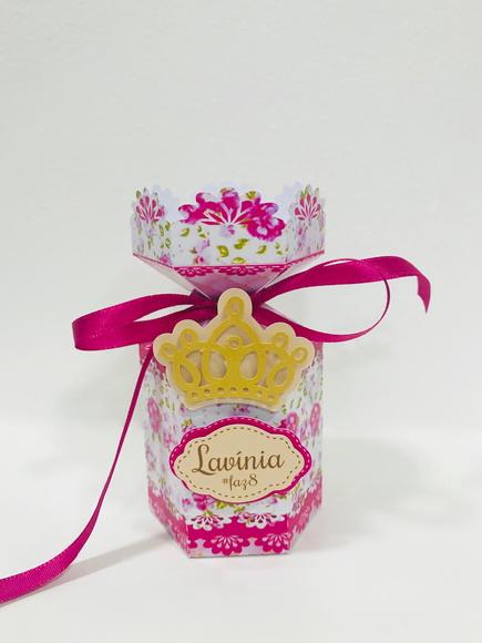 Caixa Bala Floral com Coroa