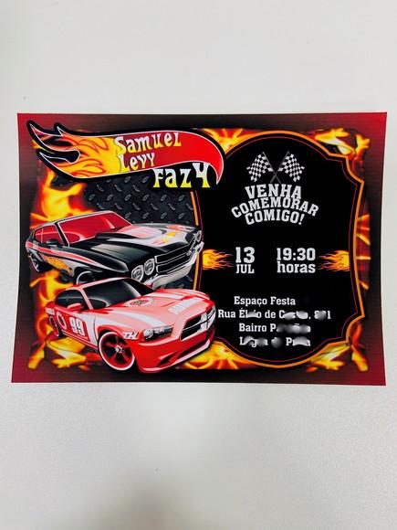 Convite Hot Wheels