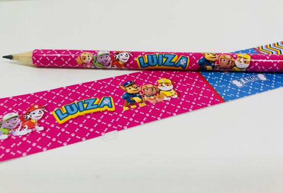 Rótulo para Lápis Patrulha Canina - Feminino