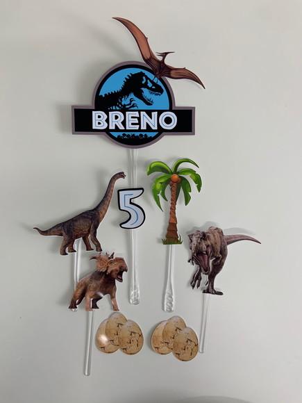 Topo de bolo Dinossauro