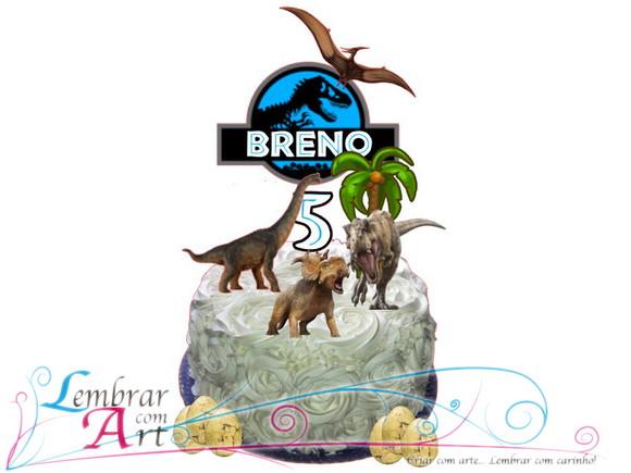 Topo de bolo Dinossauro