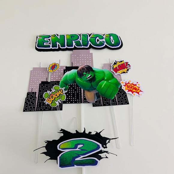 Topo de bolo Hulk