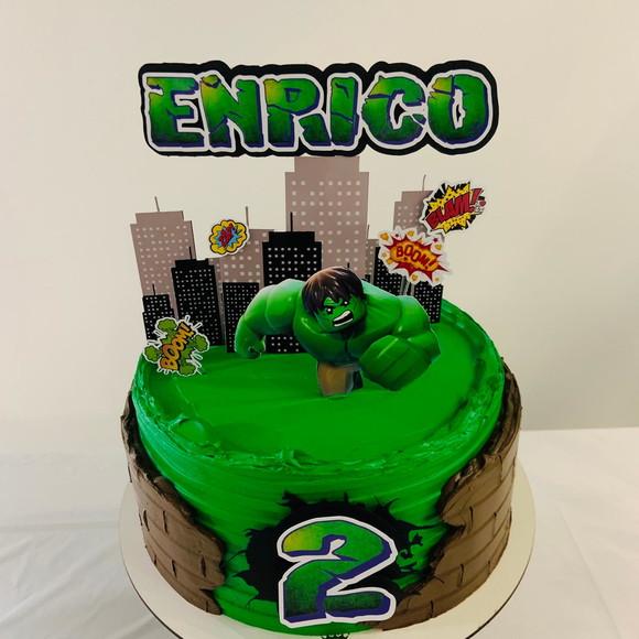 Topo de bolo Hulk