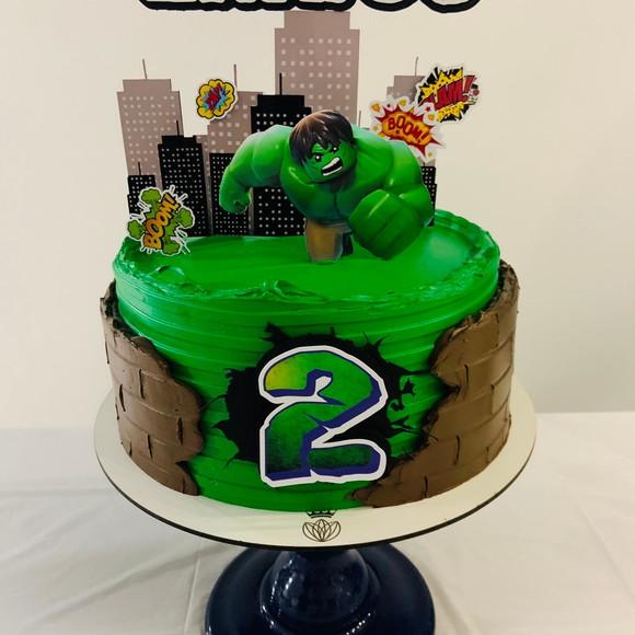Topo de bolo Hulk