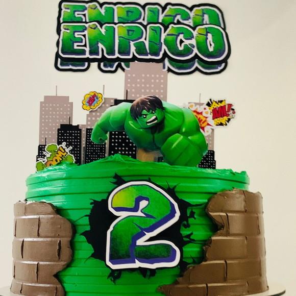 Topo de bolo Hulk