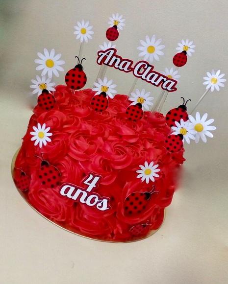 Topo De Bolo Joaninha