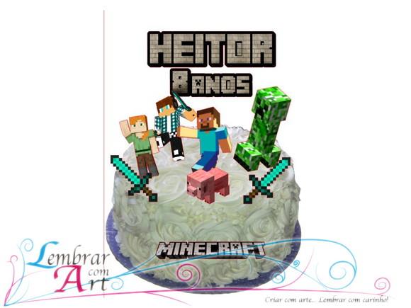 Topo de bolo Minecraft