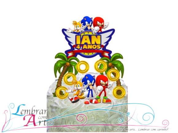 Topo de bolo Sonic