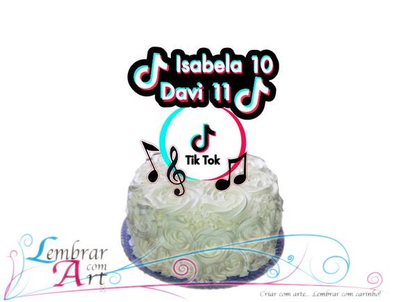 Topo de bolo Tik Tok