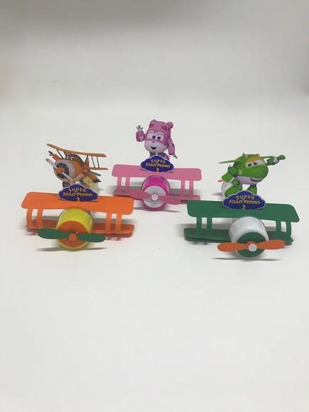 Aplique Avião Super Wings para tubete