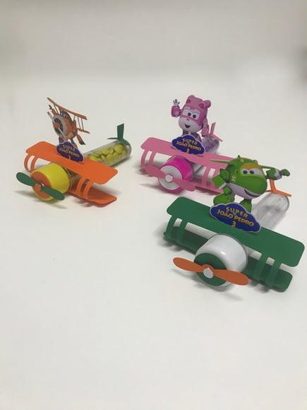 Aplique Avião Super Wings para tubete