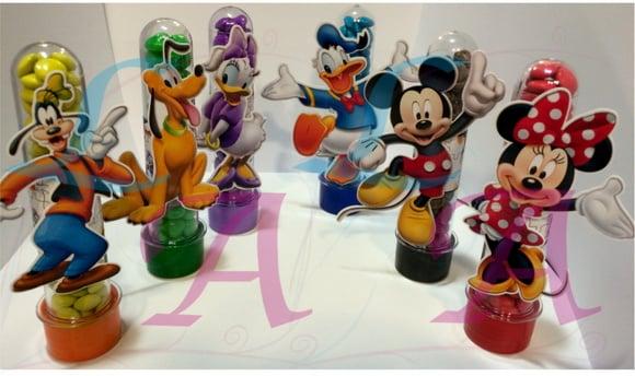 Aplique p tubete + rótulo Turma Mickey
