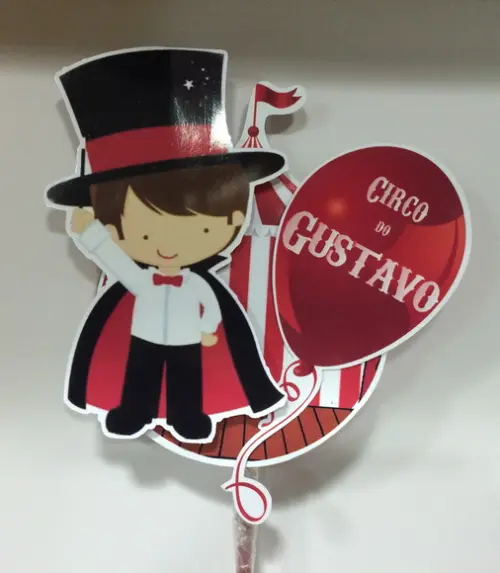 Aplique 3D para pirulitos circo