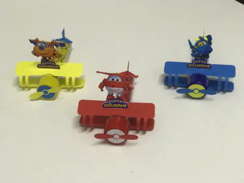 Aplique Avião Super Wings para tubete