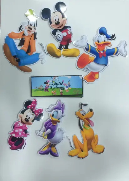 Aplique p tubete + rótulo Turma Mickey