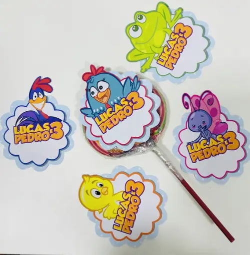 Aplique para pirulito Galinha Pintadinha 2