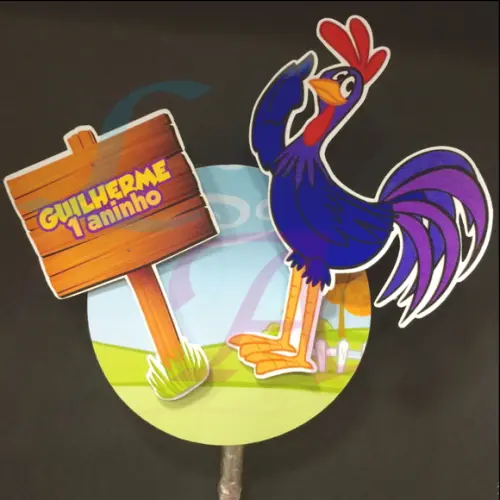 Aplique para pirulito Galinha Pintadinha