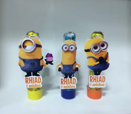 Aplique para Tubete Minions com Nome